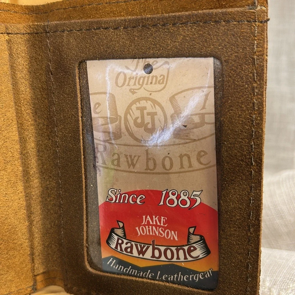 NWT Rawbone handmade trifold wallet with chain